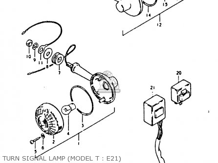 TURN SIGNAL LAMP (MODEL T : E21) - GS850G (E01 E02 E04 E17 E18 E21 E22 E24 E25 E26 E34 E39