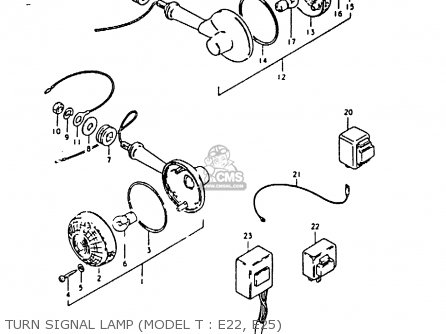 TURN SIGNAL LAMP (MODEL T : E22, E25) - GS850G (E01 E02 E04 E17 E18 E21 E22 E24 E25 E26 E34 E39