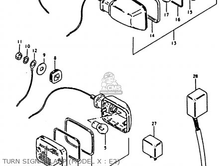TURN SIGNAL LAMP (MODEL X : E2) - GS850G (E01 E02 E04 E17 E18 E21 E22 E24 E25 E26 E34 E39