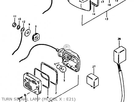 TURN SICNAL LAMP (MODEL X : E21) - GS850G (E01 E02 E04 E17 E18 E21 E22 E24 E25 E26 E34 E39