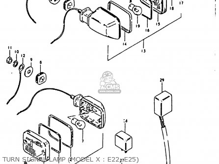 TURN SIGNAL LAMP (MODEL X : E22, E25) - GS850G (E01 E02 E04 E17 E18 E21 E22 E24 E25 E26 E34 E39