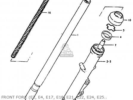 FRONT FORK (E2, E4, E17, E18, E21, E22, E24, E25, E26, E34, - GS850G (E01 E02 E04 E17 E18 E21 E22 E24 E25 E26 E34 E39