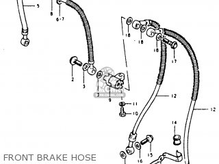 FRONT BRAKE HOSE - GS850G (E01 E02 E04 E17 E18 E21 E22 E24 E25 E26 E34 E39