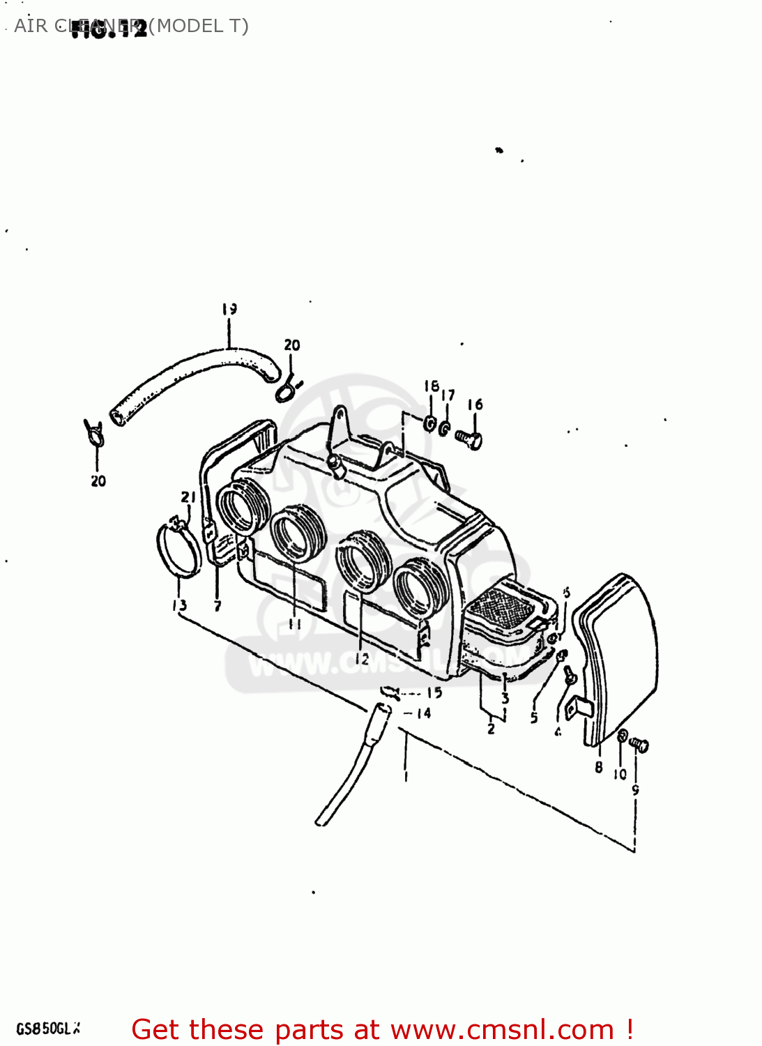 AIR CLEANER (MODEL T) GS850GL 1980 (T) USA (E03)