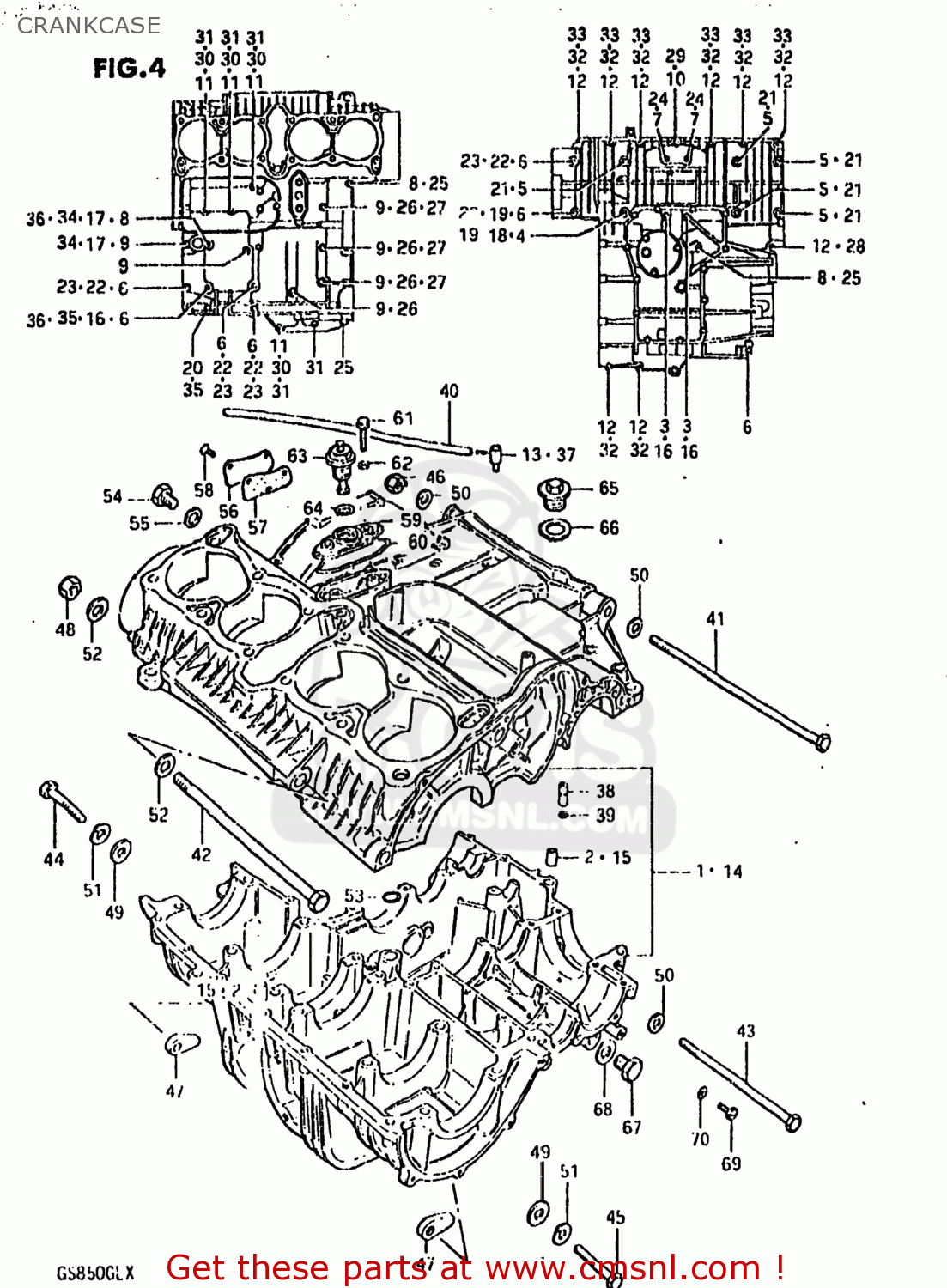 CRANKCASE GS850GL 1980 (T) USA (E03)