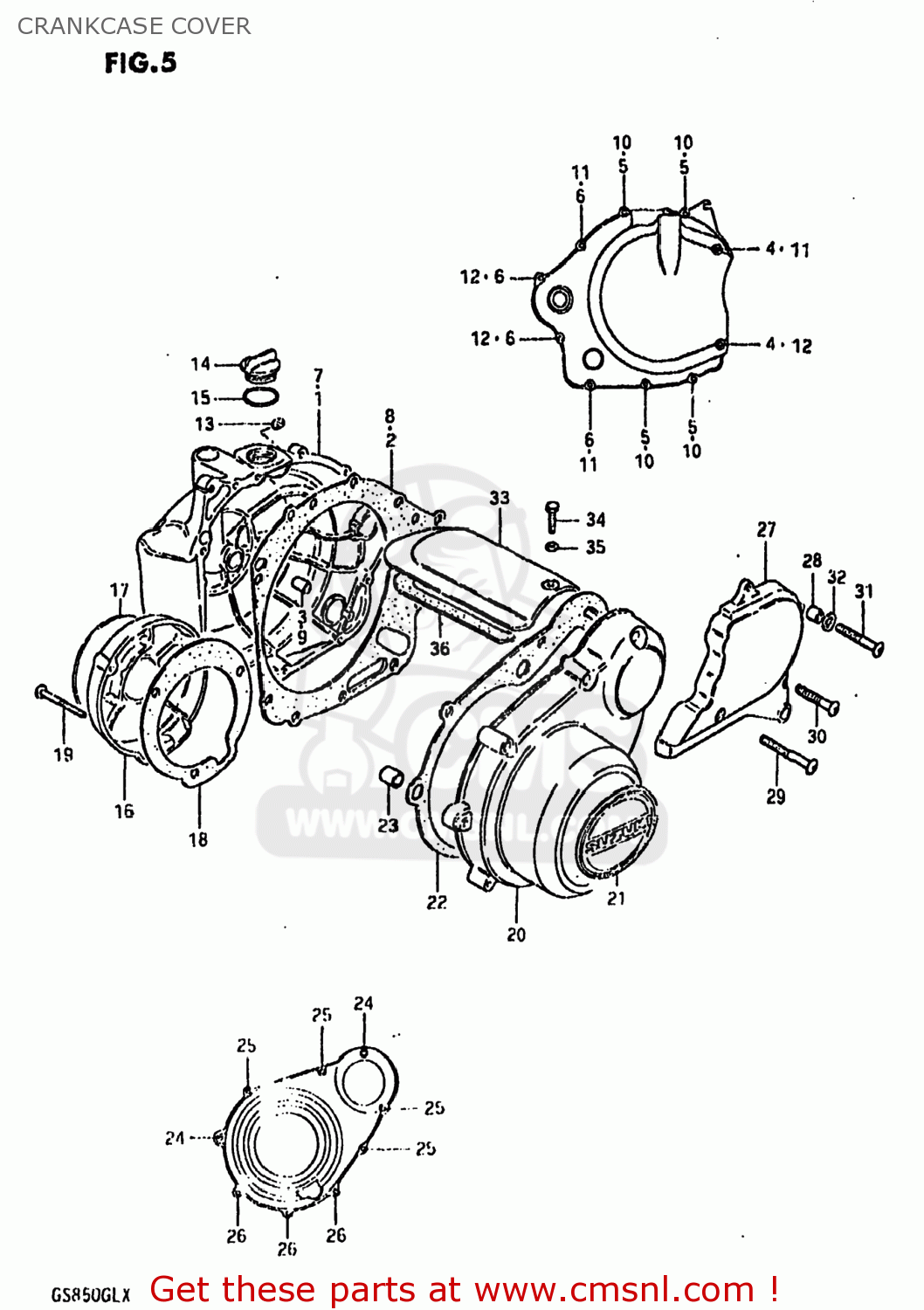 CRANKCASE COVER GS850GL 1980 (T) USA (E03)