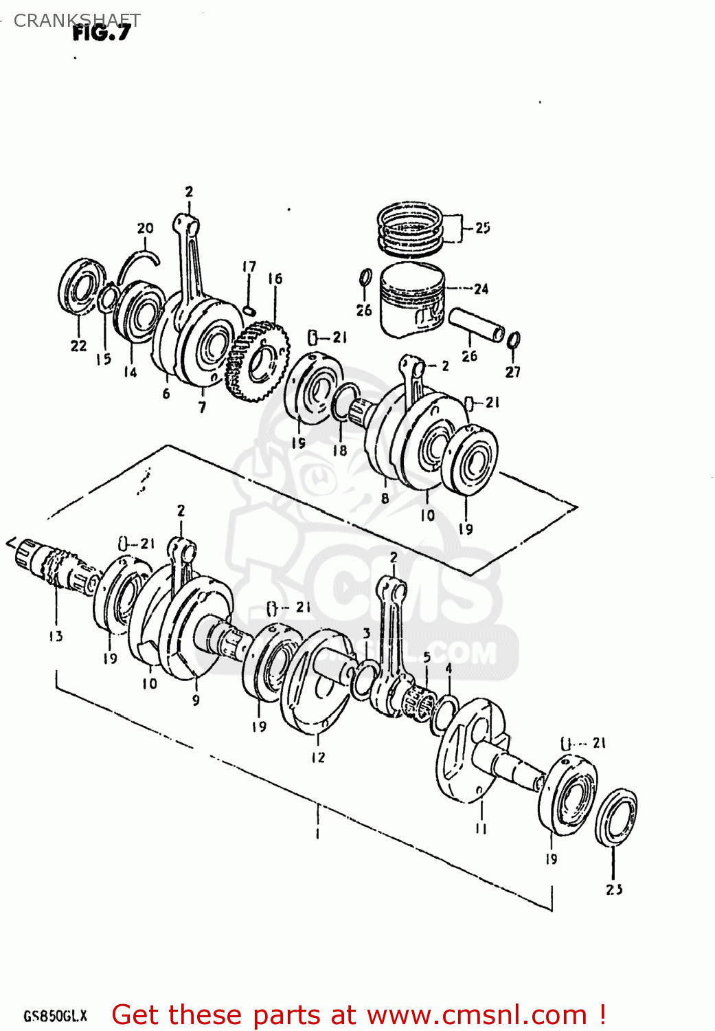 CRANKSHAFT GS850GL 1980 (T) USA (E03)
