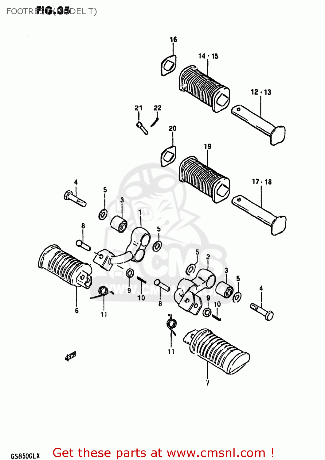 FOOTREST (MODEL T) GS850GL 1980 (T) USA (E03)