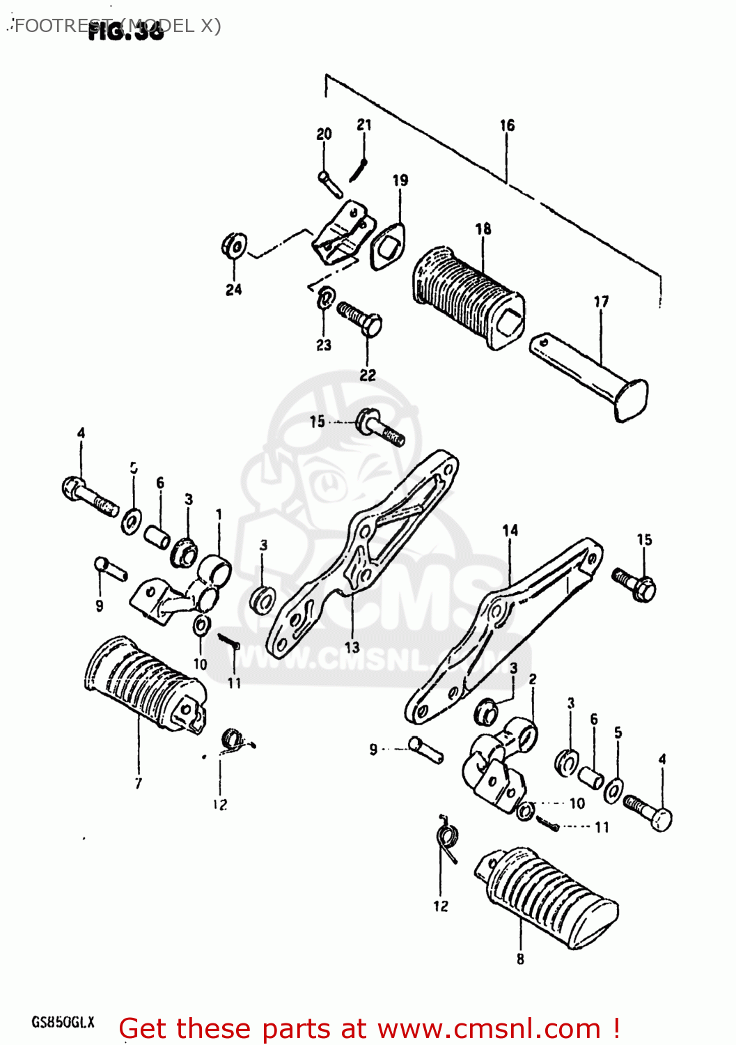 FOOTREST (MODEL X) GS850GL 1980 (T) USA (E03)
