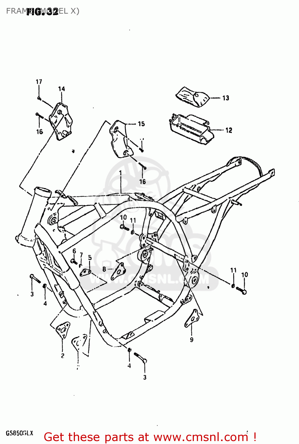 FRAME (MODEL X) GS850GL 1980 (T) USA (E03)