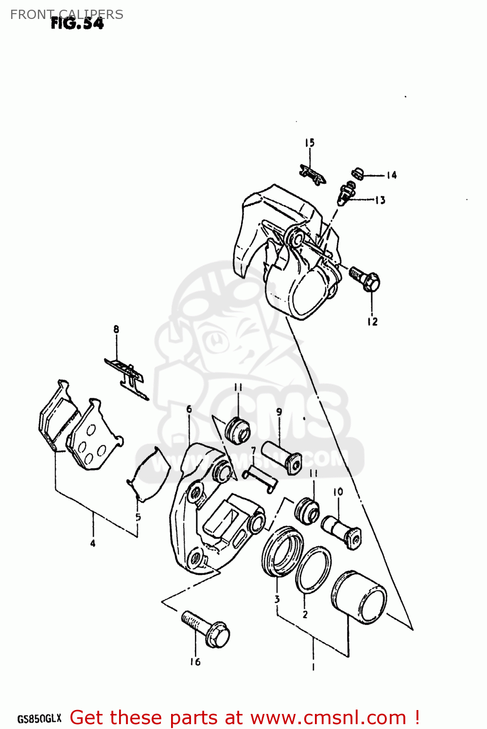 FRONT CALIPERS GS850GL 1980 (T) USA (E03)