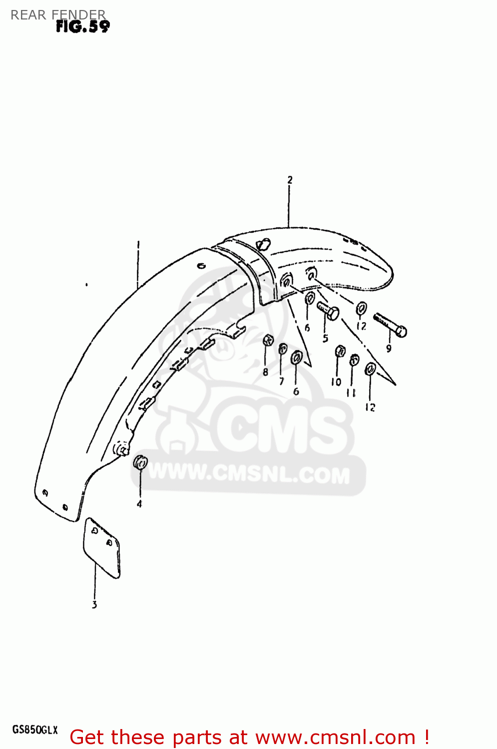 REAR FENDER GS850GL 1980 (T) USA (E03)