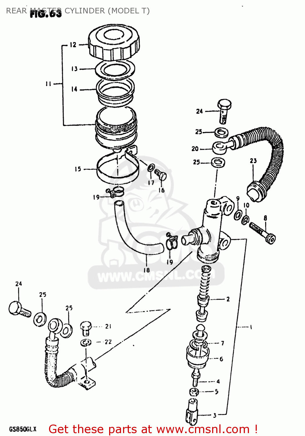 REAR MASTER CYLINDER (MODEL T) GS850GL 1980 (T) USA (E03)