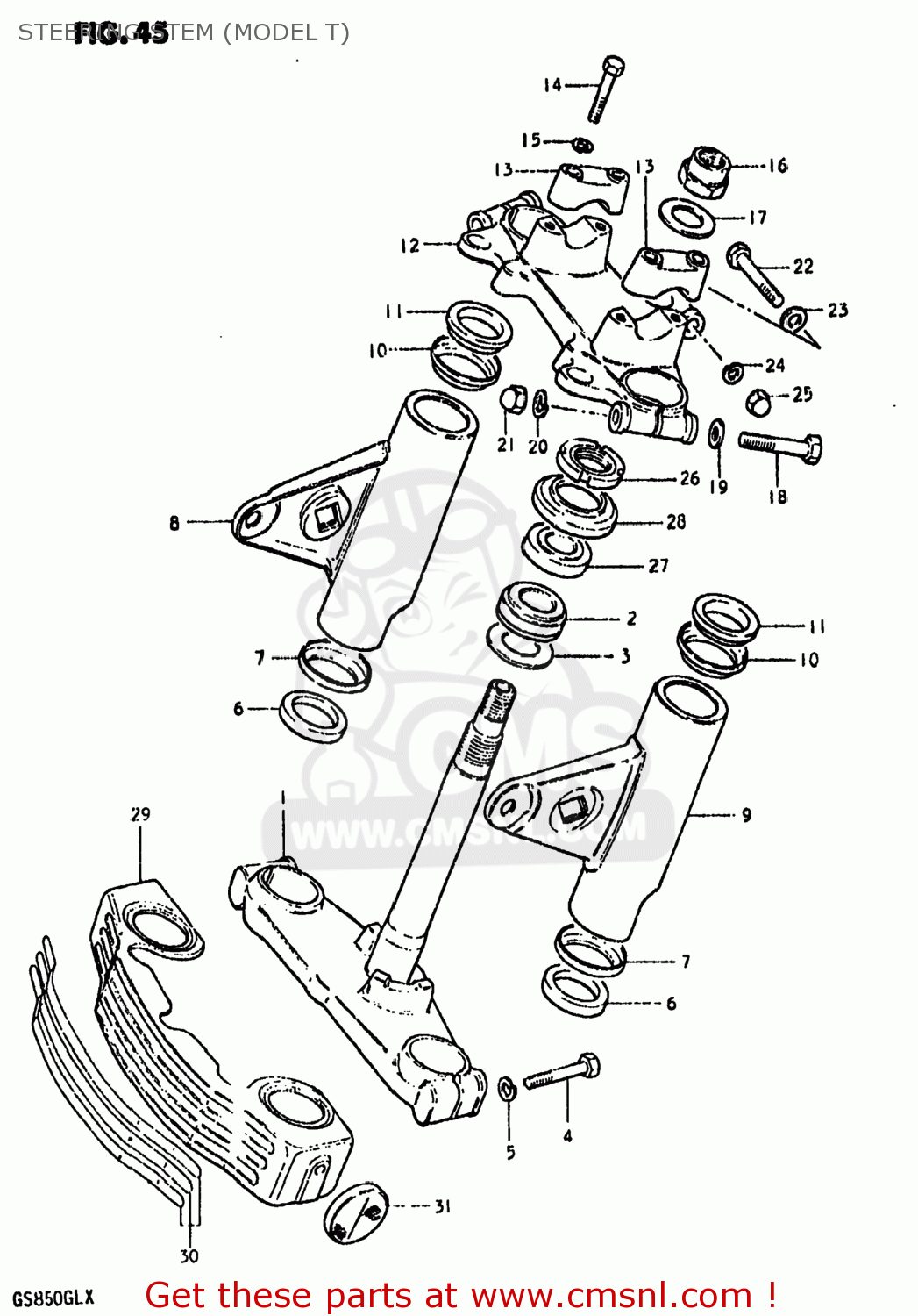 STEERING STEM (MODEL T) GS850GL 1980 (T) USA (E03)