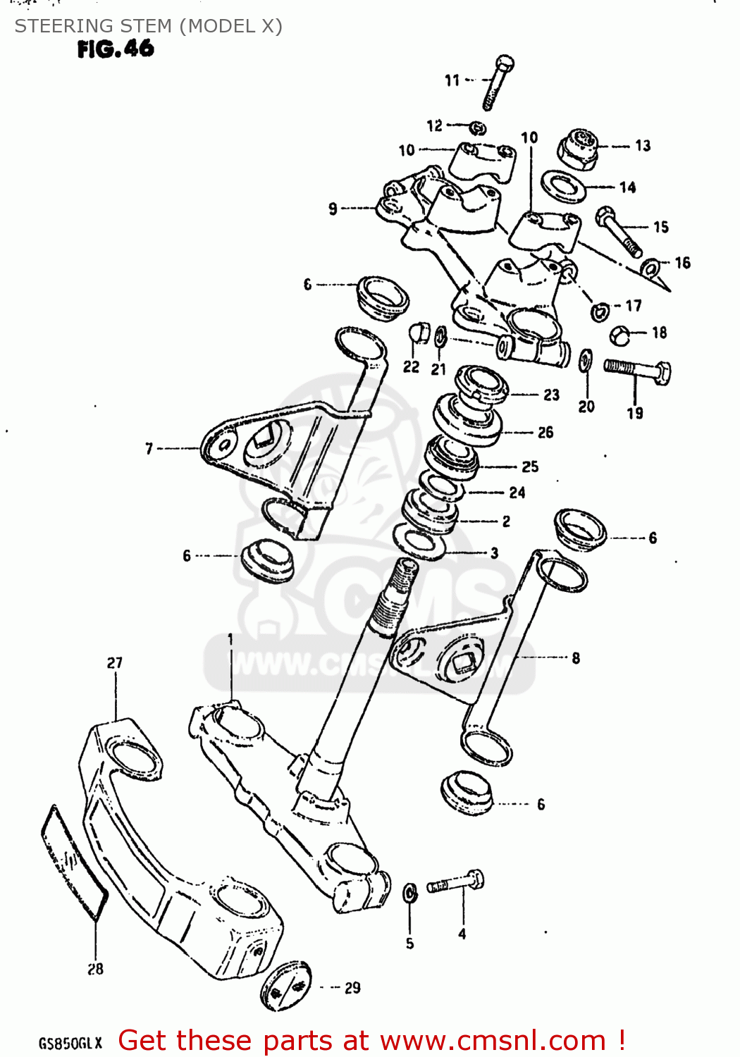 STEERING STEM (MODEL X) GS850GL 1980 (T) USA (E03)