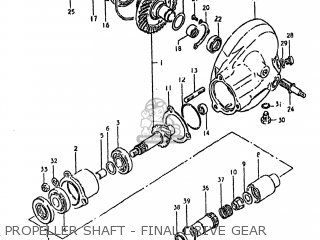 PROPELLER SHAFT - FINAL DRIVE GEAR - GS850GL 1980 (T) USA (E03)