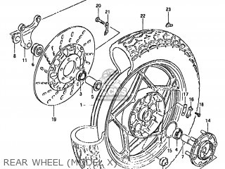 REAR WHEEL (MODEL X) - GS850GL 1980 (T) USA (E03)
