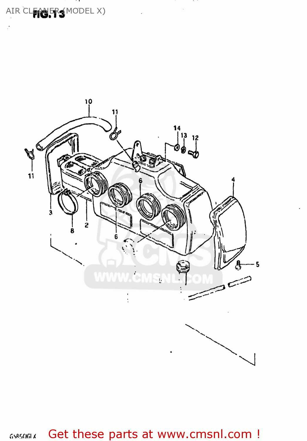 AIR CLEANER (MODEL X) GS850GL 1981 (X) USA (E03)