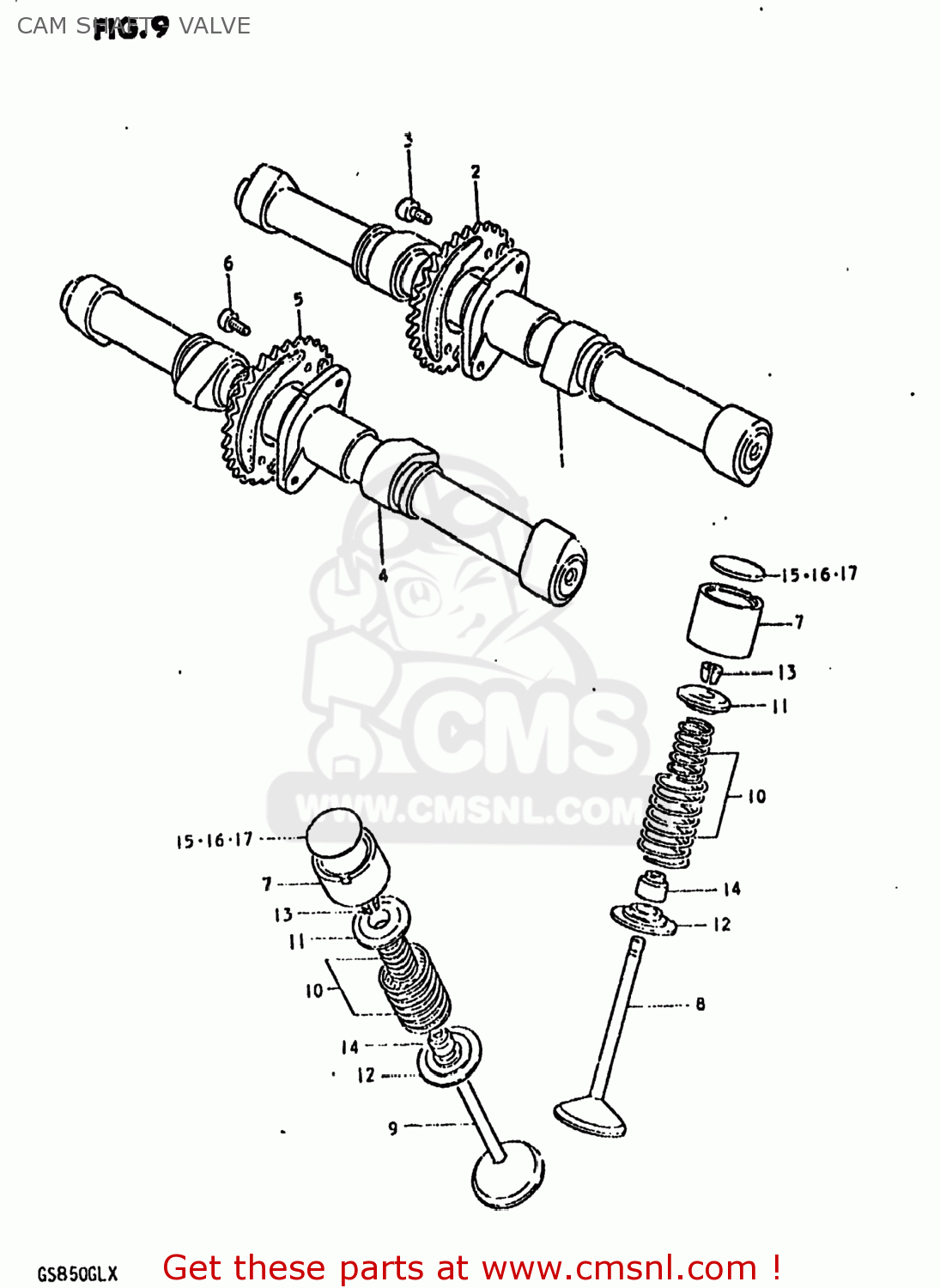 CAM SHAFT - VALVE GS850GL 1981 (X) USA (E03)
