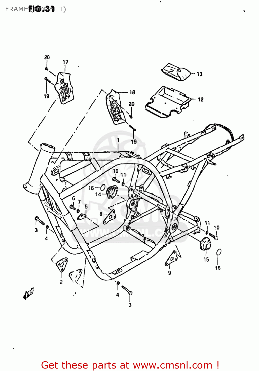 FRAME (MODEL T) GS850GL 1981 (X) USA (E03)