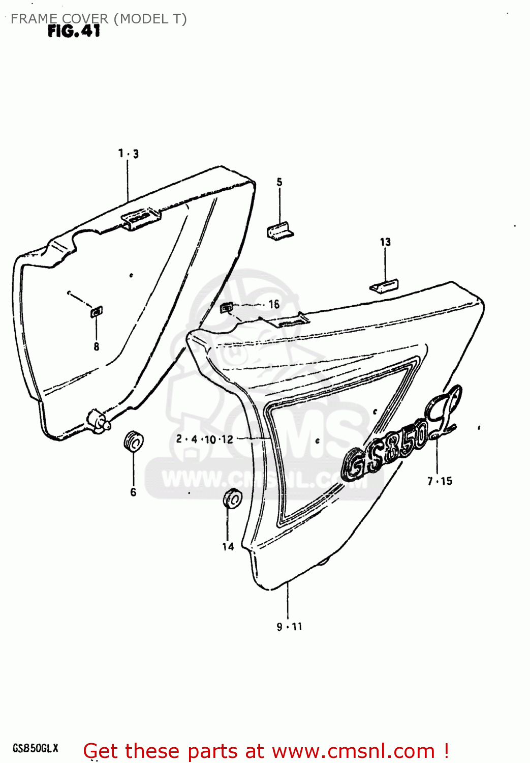 FRAME COVER (MODEL T) GS850GL 1981 (X) USA (E03)