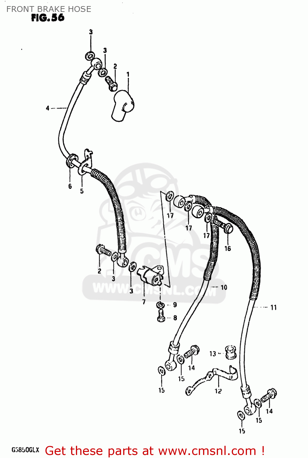 FRONT BRAKE HOSE GS850GL 1981 (X) USA (E03)