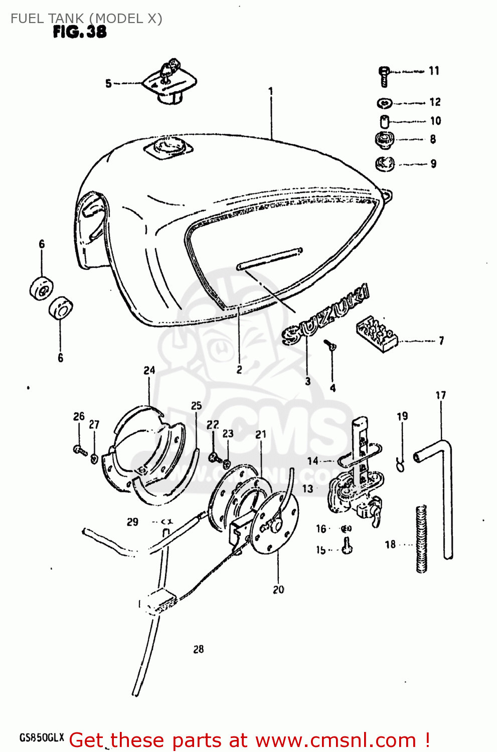 FUEL TANK (MODEL X) GS850GL 1981 (X) USA (E03)