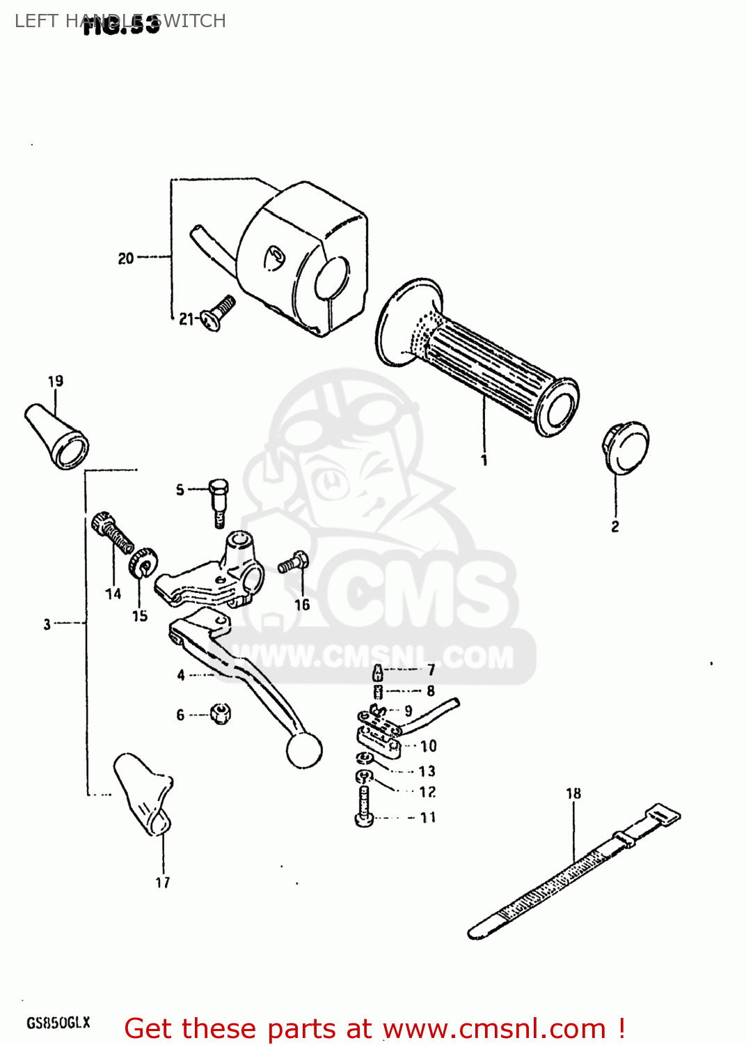 LEFT HANDLE SWITCH GS850GL 1981 (X) USA (E03)