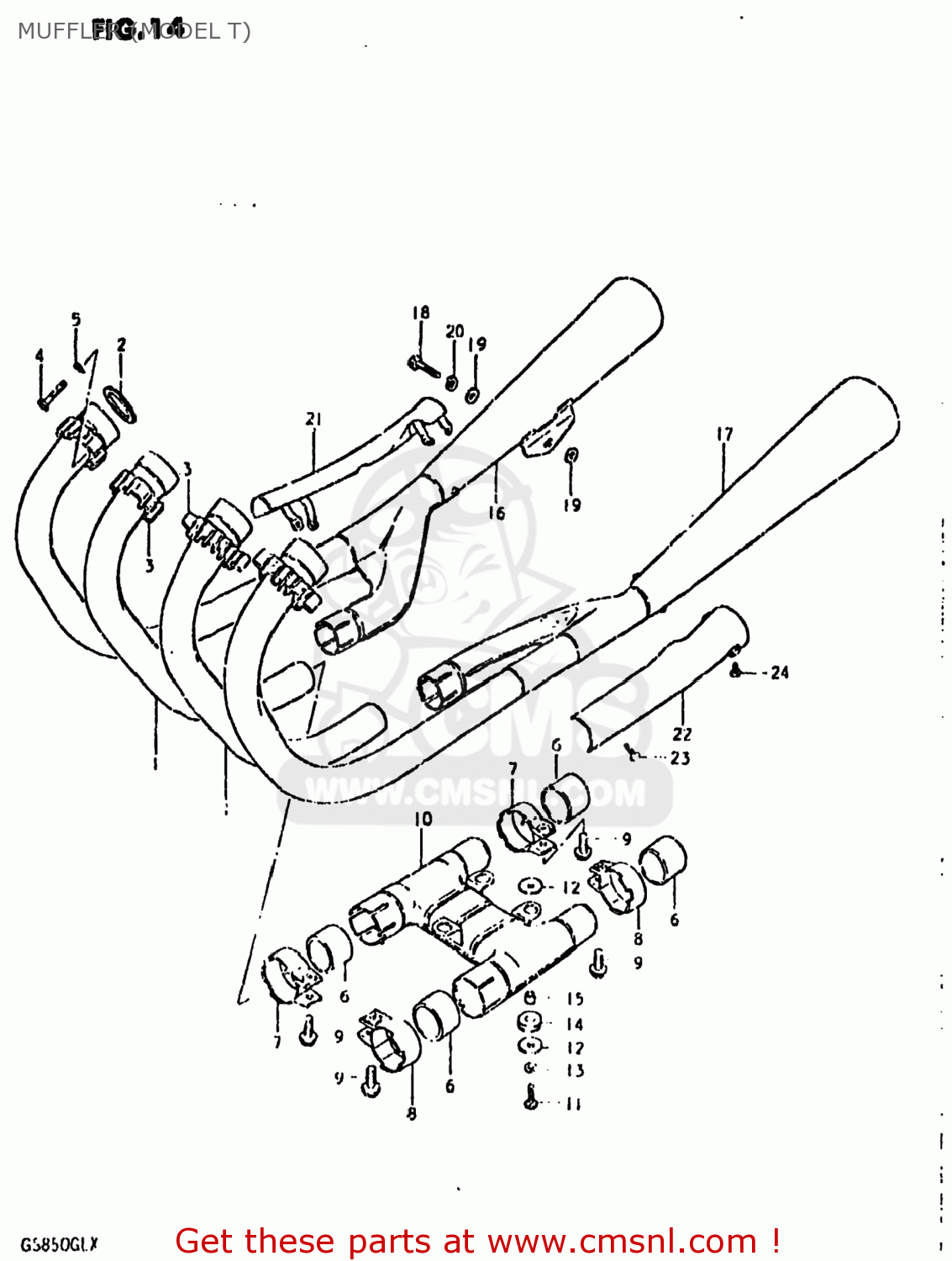 MUFFLER (MODEL T) GS850GL 1981 (X) USA (E03)