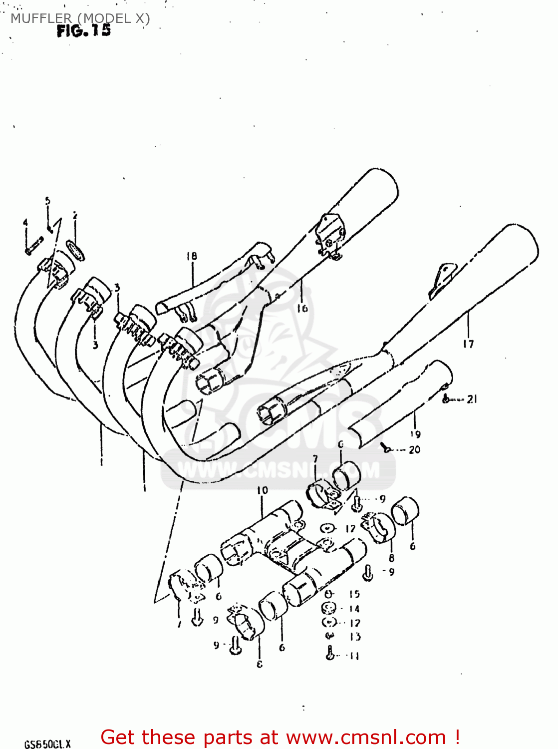 MUFFLER (MODEL X) GS850GL 1981 (X) USA (E03)