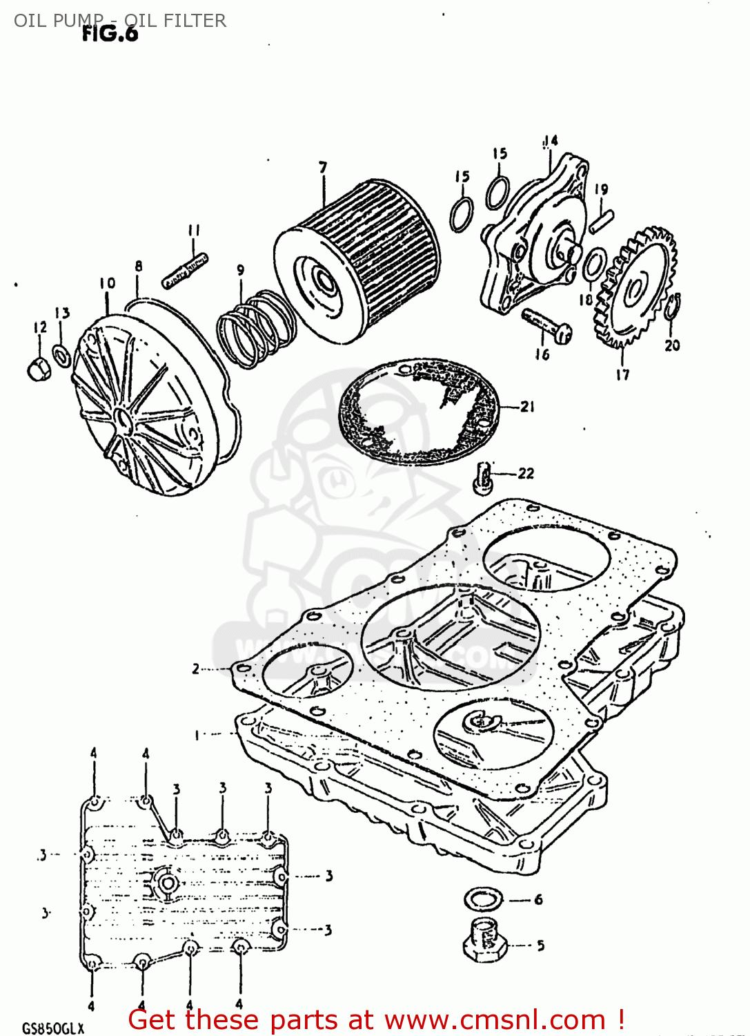 OIL PUMP - OIL FILTER GS850GL 1981 (X) USA (E03)
