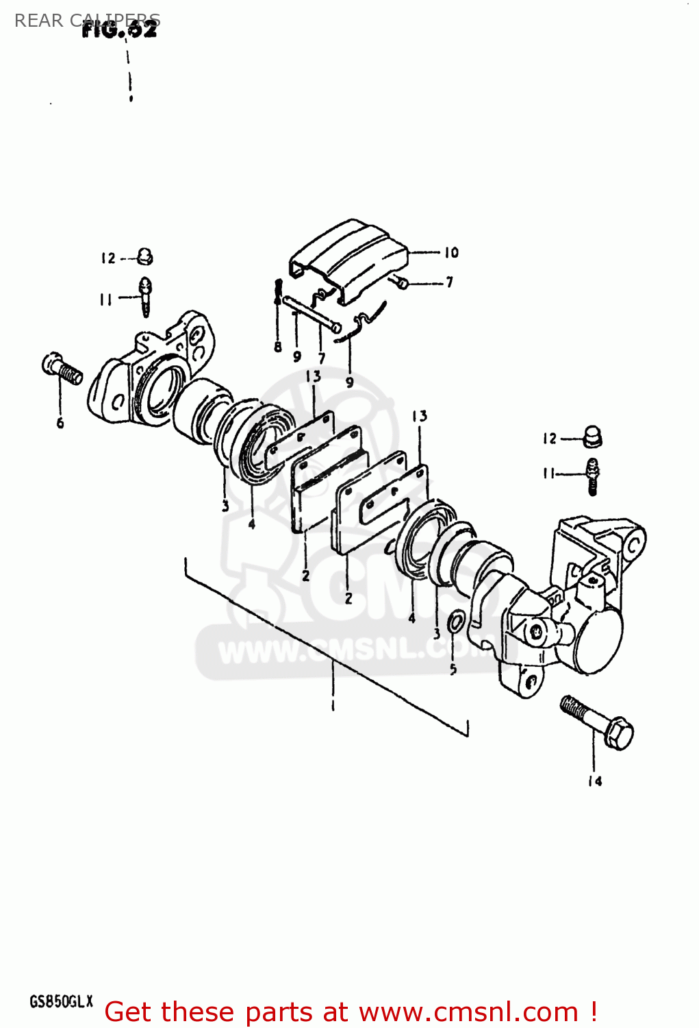 REAR CALIPERS GS850GL 1981 (X) USA (E03)