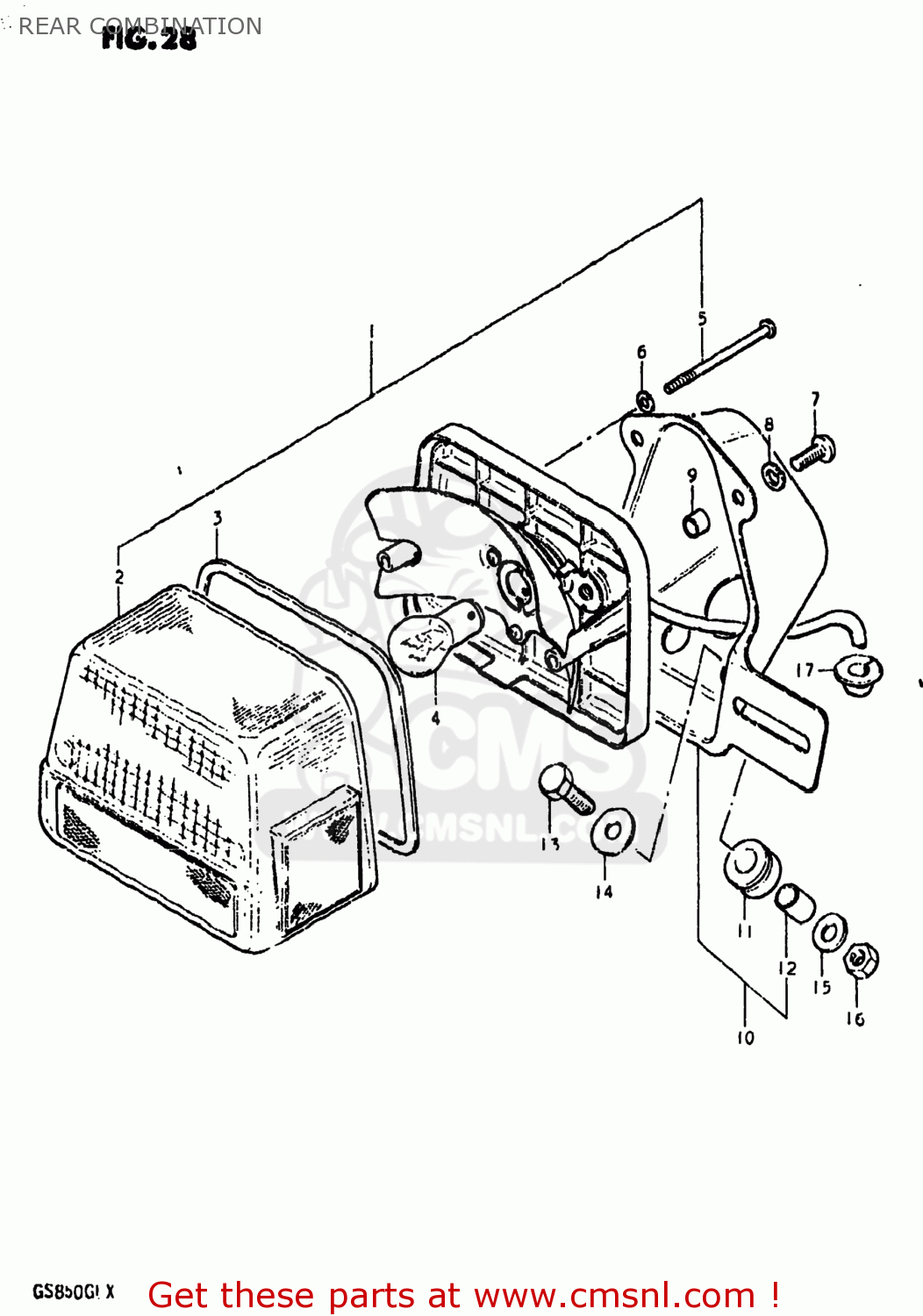 REAR COMBINATION GS850GL 1981 (X) USA (E03)