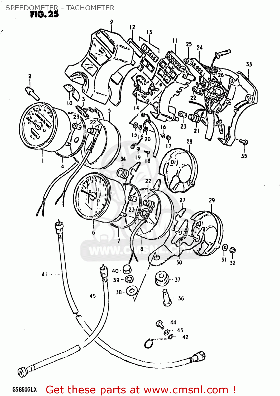 SPEEDOMETER - TACHOMETER GS850GL 1981 (X) USA (E03)