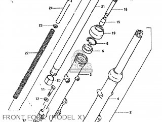 FRONT FORK (MODEL X) - GS850GL 1981 (X) USA (E03)