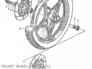 FRONT WHEEL (MODEL X) - GS850GL 1981 (X) USA (E03)