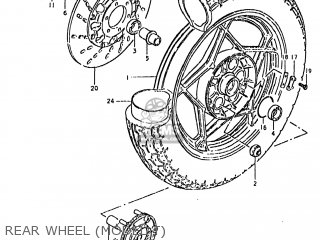 REAR WHEEL (MODEL T) - GS850GL 1981 (X) USA (E03)