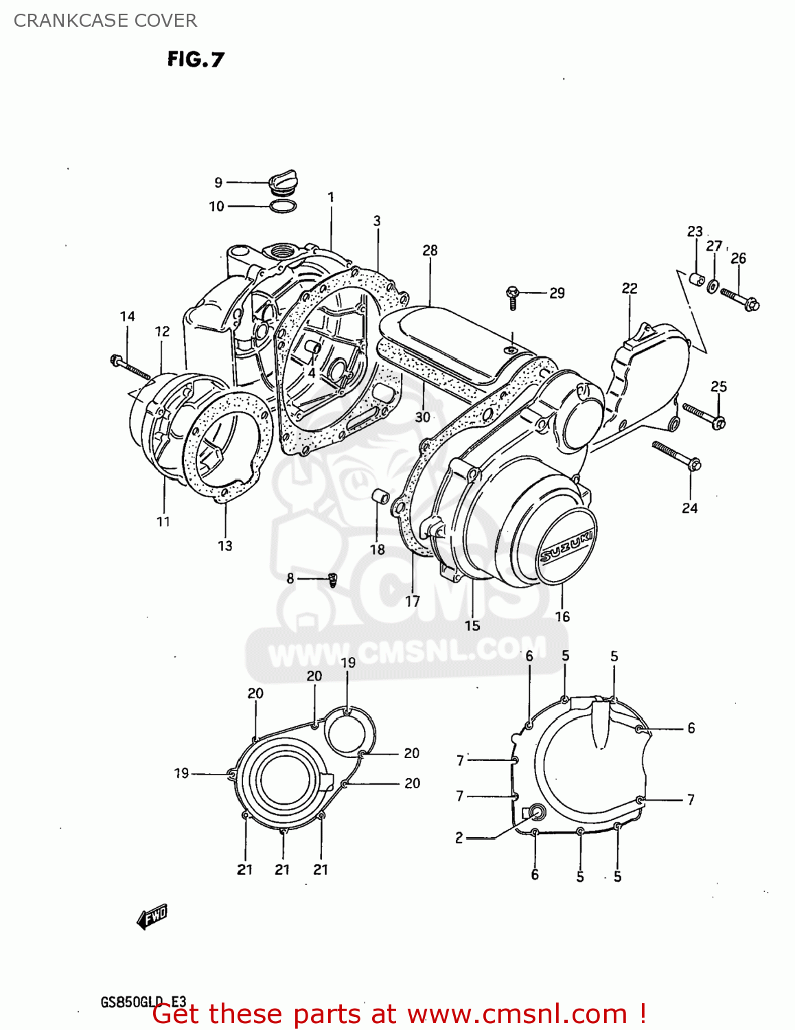 CRANKCASE COVER GS850GL 1982 (Z) USA (E03)