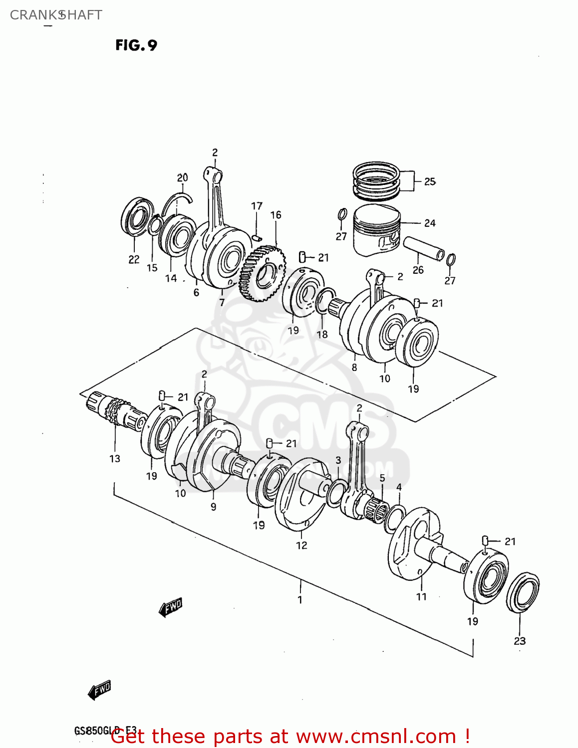 CRANKSHAFT GS850GL 1982 (Z) USA (E03)