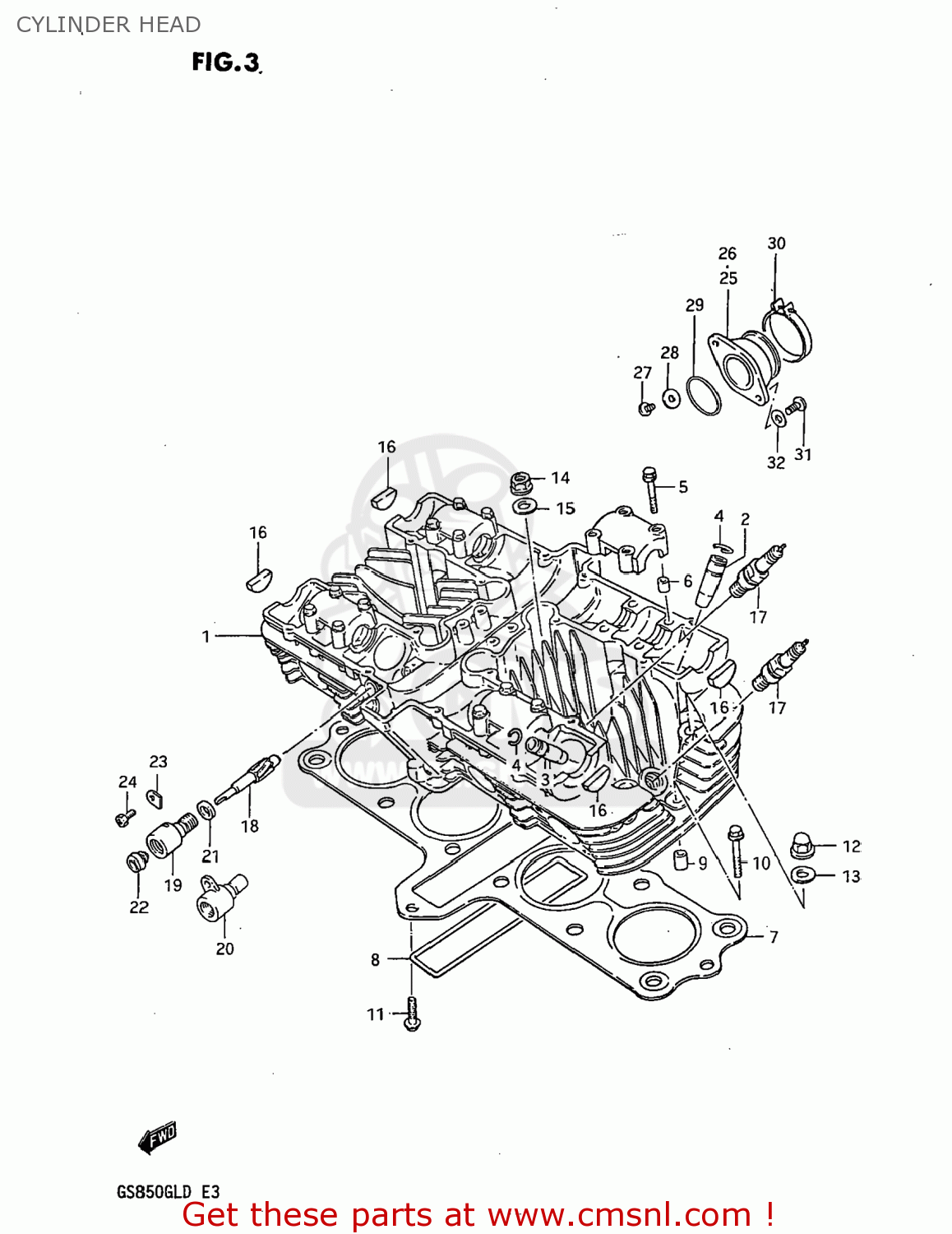CYLINDER HEAD GS850GL 1982 (Z) USA (E03)