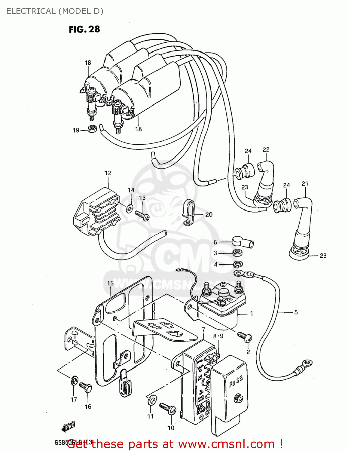 ELECTRICAL (MODEL D) GS850GL 1982 (Z) USA (E03)