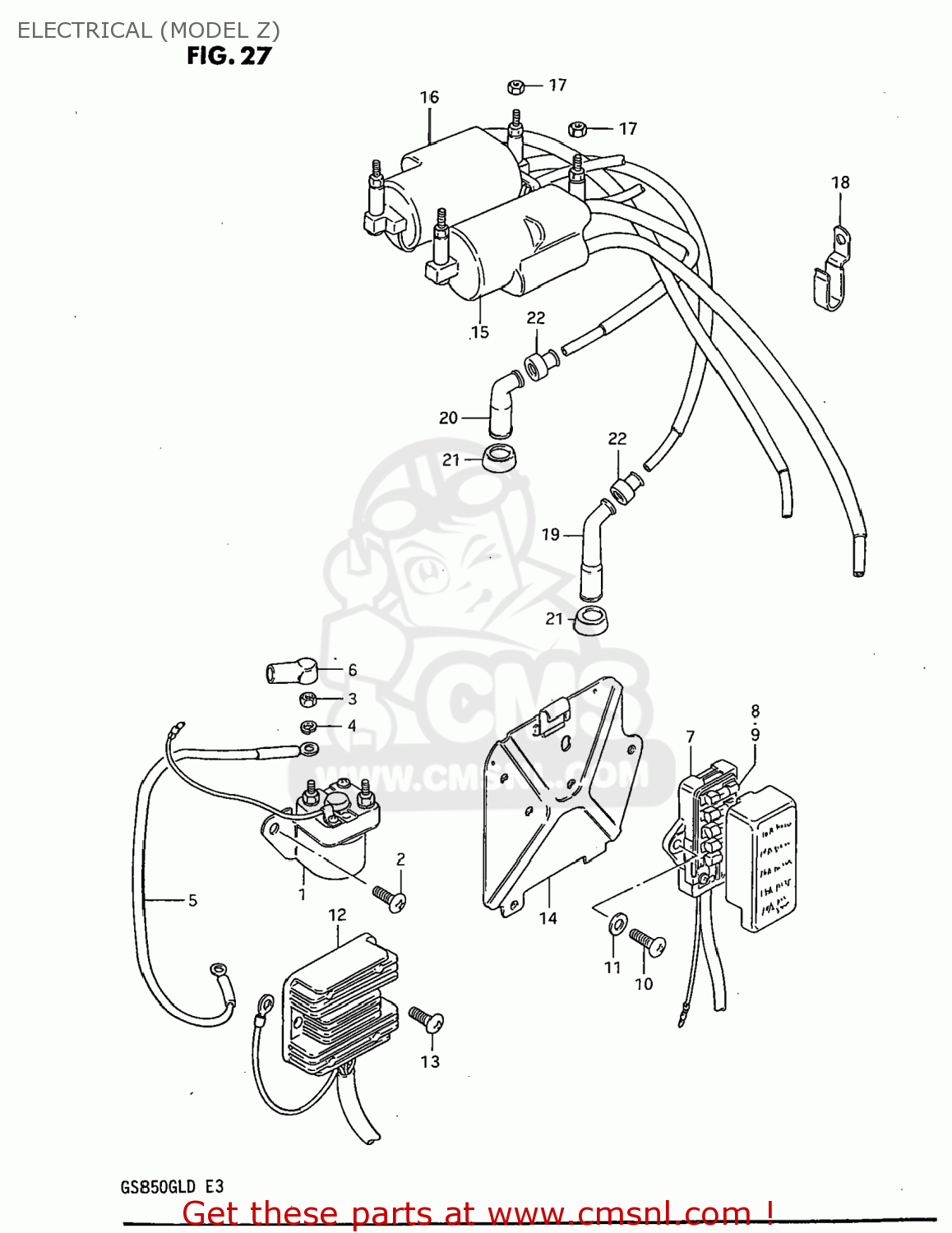 ELECTRICAL (MODEL Z) GS850GL 1982 (Z) USA (E03)