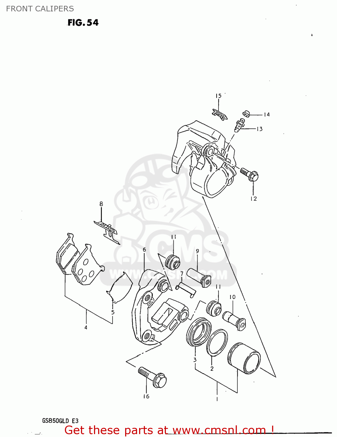 FRONT CALIPERS GS850GL 1982 (Z) USA (E03)