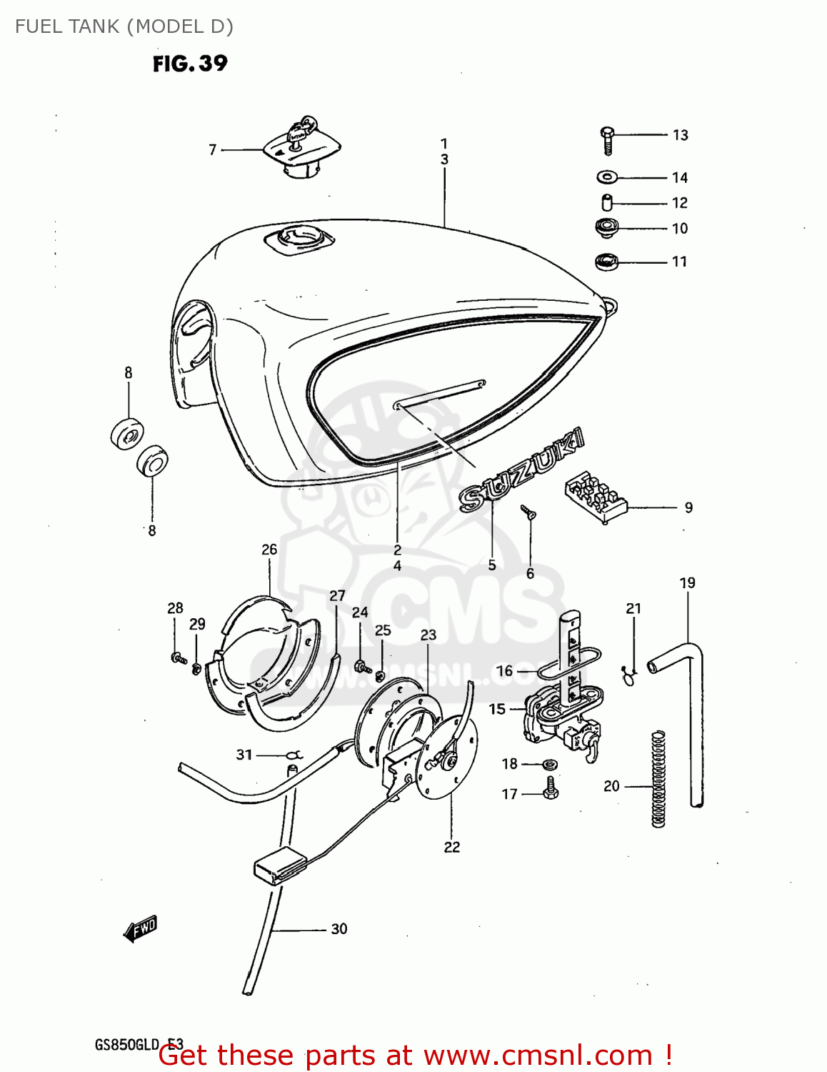 FUEL TANK (MODEL D) GS850GL 1982 (Z) USA (E03)