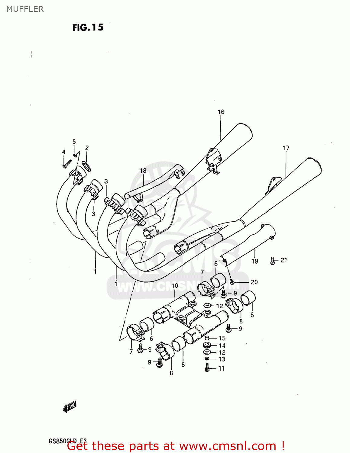MUFFLER GS850GL 1982 (Z) USA (E03)