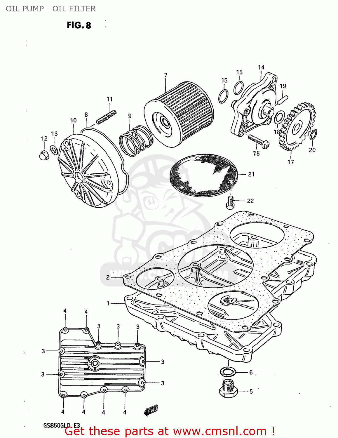 OIL PUMP - OIL FILTER GS850GL 1982 (Z) USA (E03)