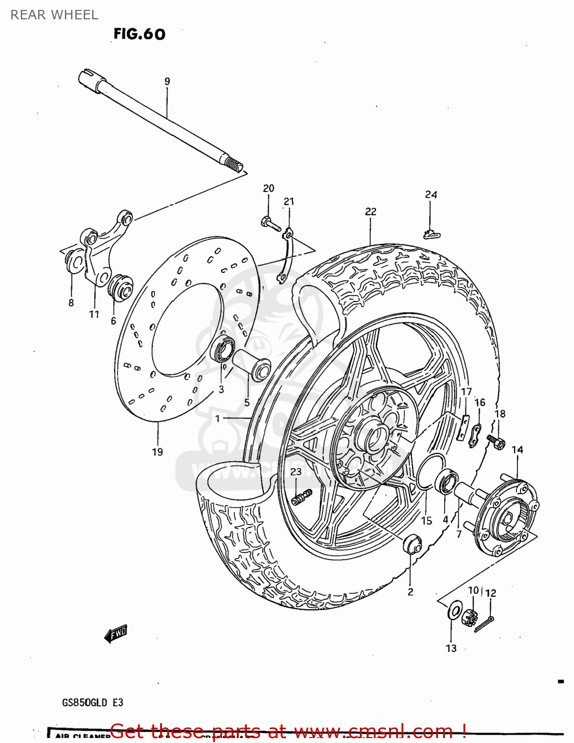 REAR WHEEL GS850GL 1982 (Z) USA (E03)