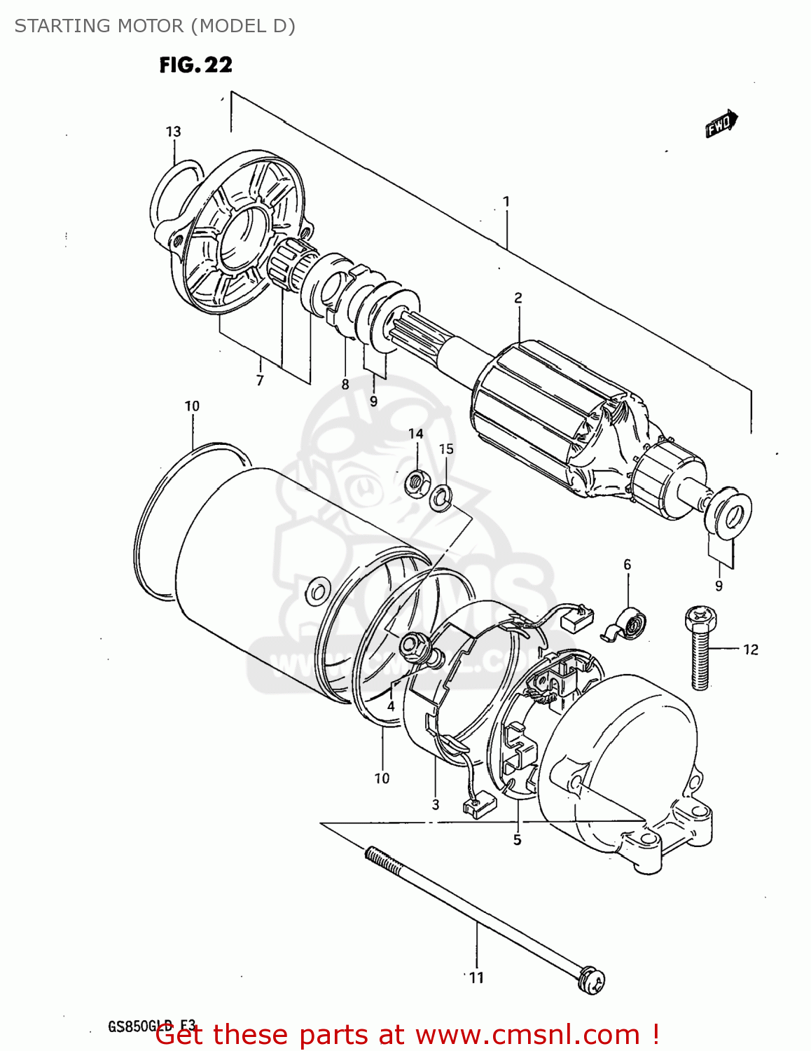 STARTING MOTOR (MODEL D) GS850GL 1982 (Z) USA (E03)