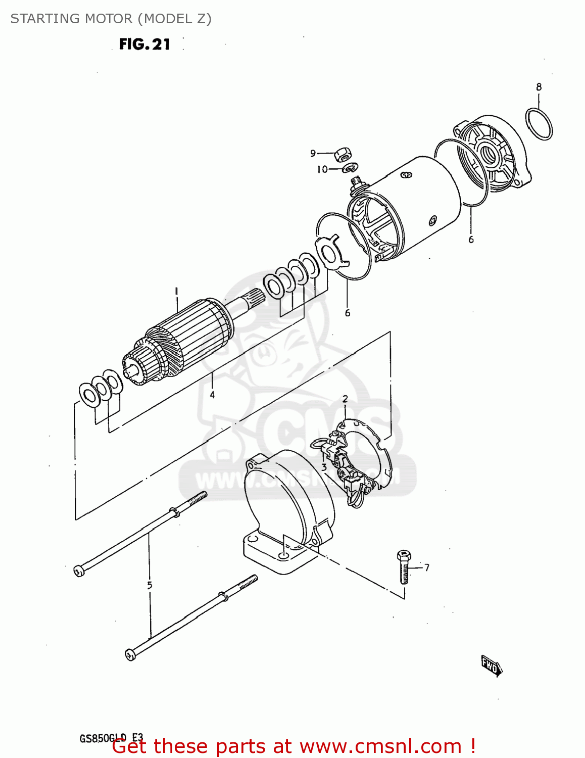 STARTING MOTOR (MODEL Z) GS850GL 1982 (Z) USA (E03)