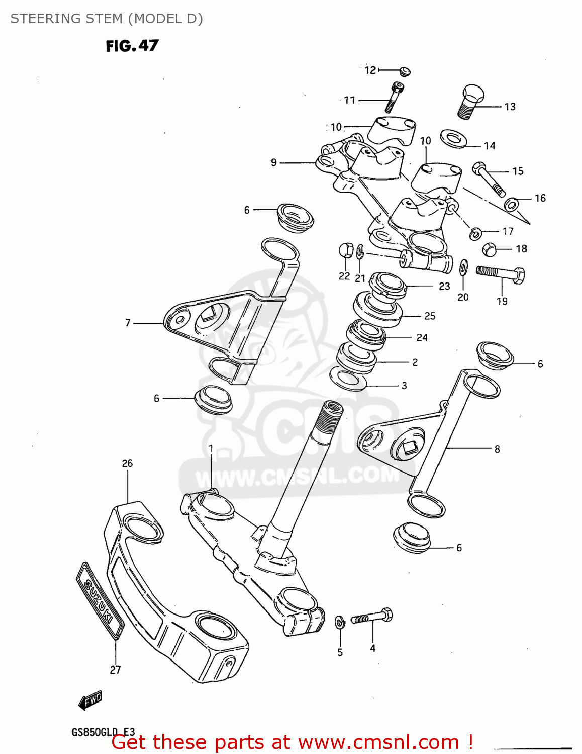 STEERING STEM (MODEL D) GS850GL 1982 (Z) USA (E03)